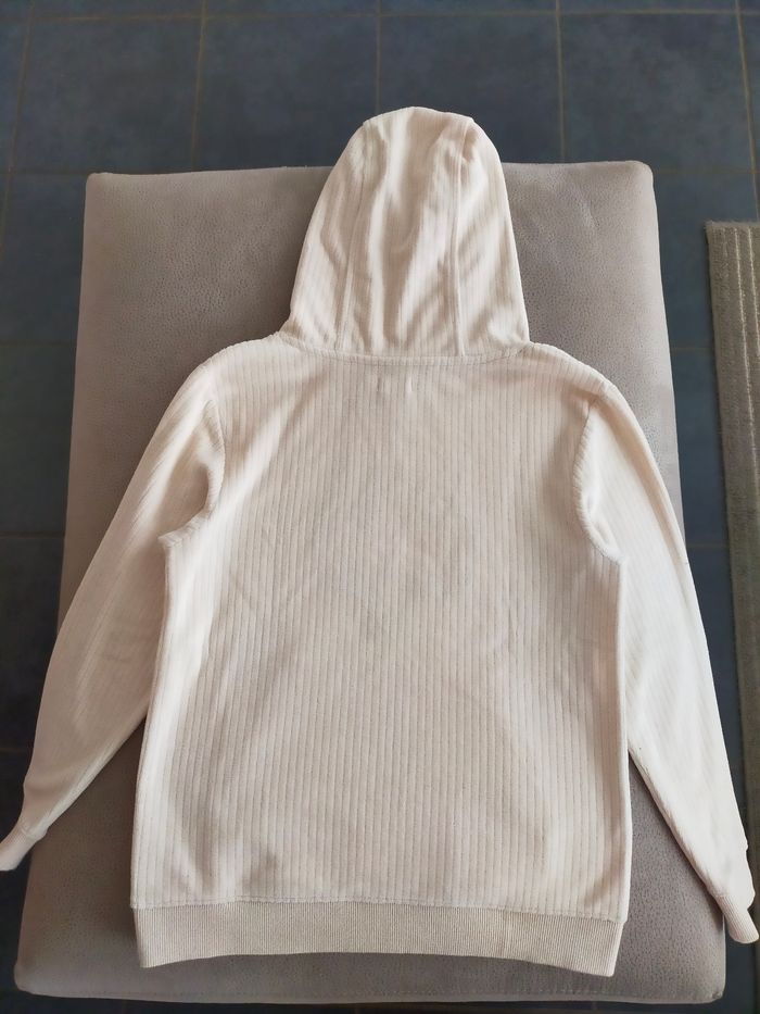 Sweat à capuche garçon 10ans en velours côtelé crème  ORCHESTRA - photo numéro 2