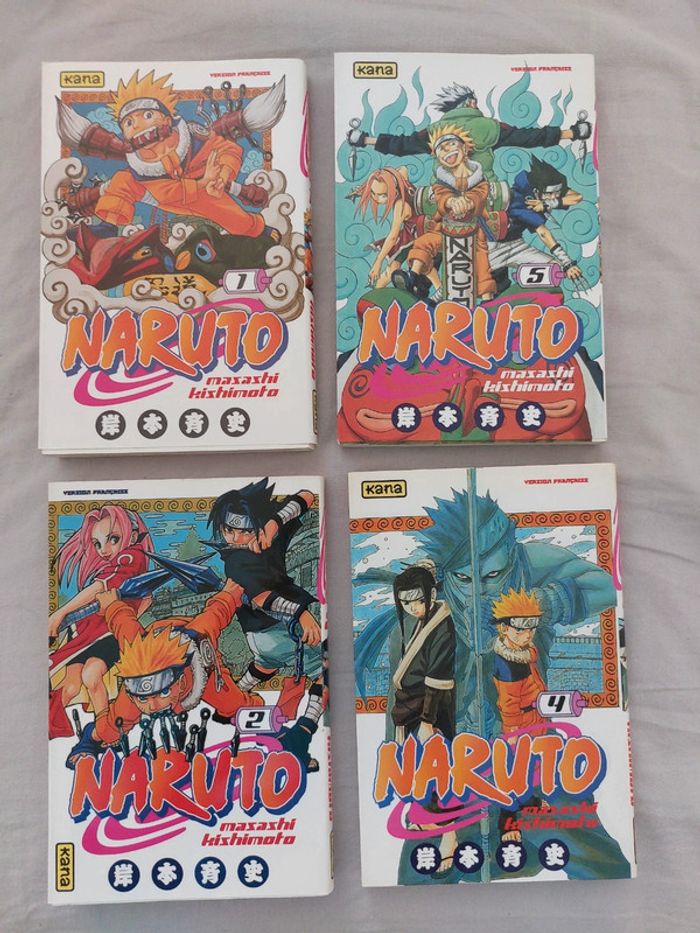 Lot 4 manga Naruto (tome 1,2,4 et 5)