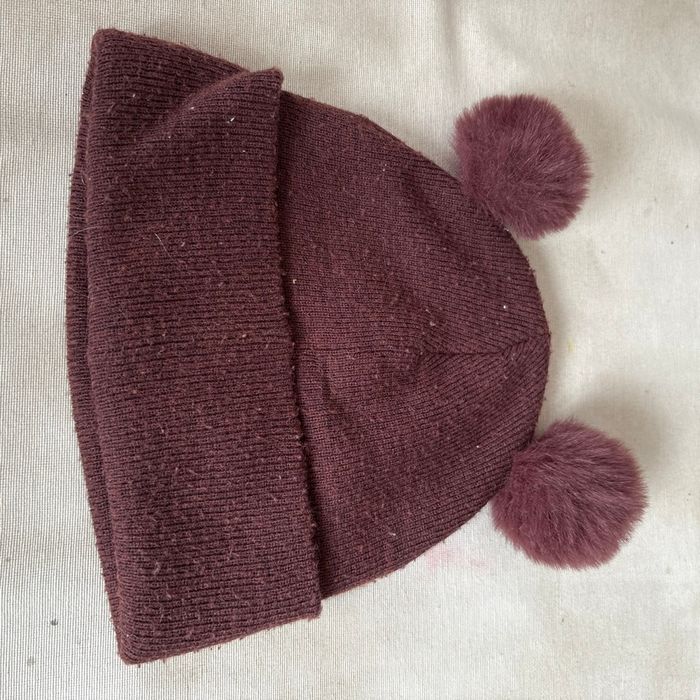 Bonnet brun  laine  128/146 - photo numéro 2