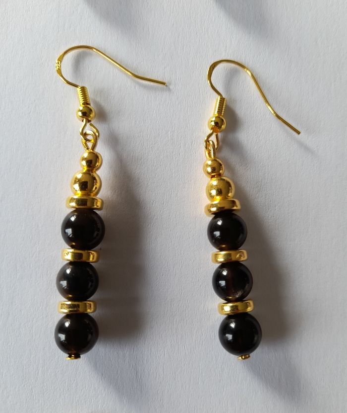 Boucles d'oreilles Obsidienne - photo numéro 5