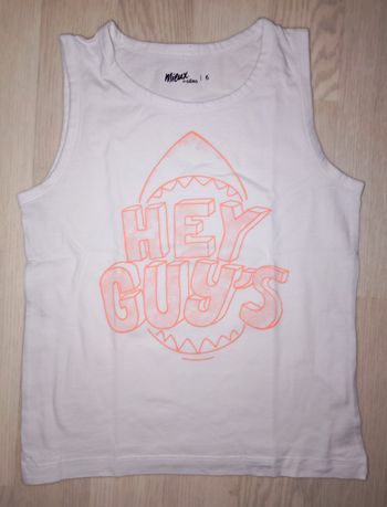 Débardeur blanc motif fluo Gémo T. 6 ans NEUF