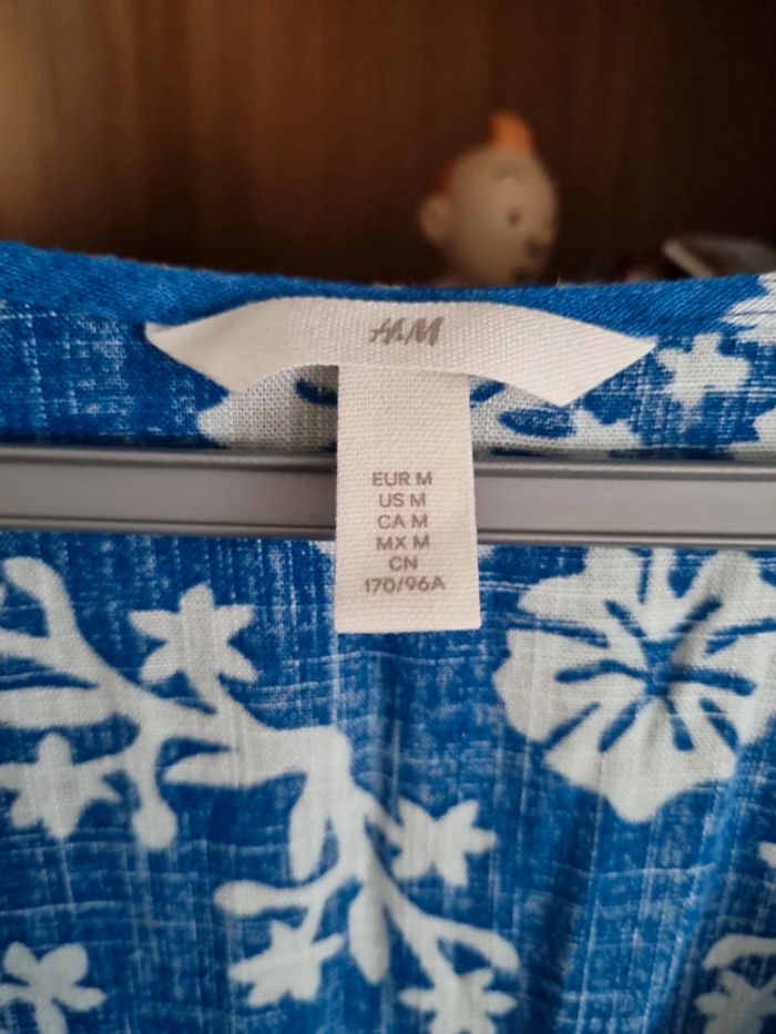 Robe neuve légère bleu vif effet lin taille M - photo numéro 5