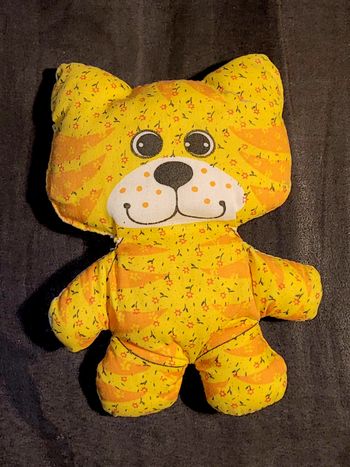 doudou chat orange et jaune - vintage