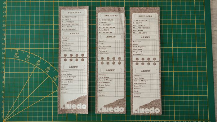 Carnet en l'état Cluedo miro-meccano pièce détachée jeu de société #E26