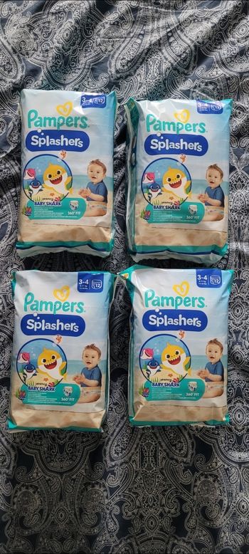 [NEUF] Lot de 48 couches pampers splashers taille 3-4