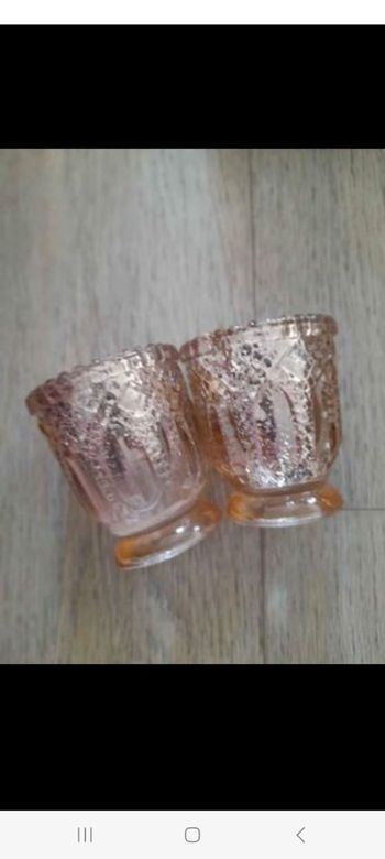 Lot de 10 photophores rose gold