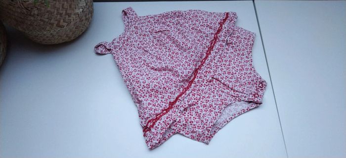 Combishort rouge Grain de blé T6M