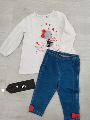 Ensemble t-shirt legging fille 12 mois / 1 an