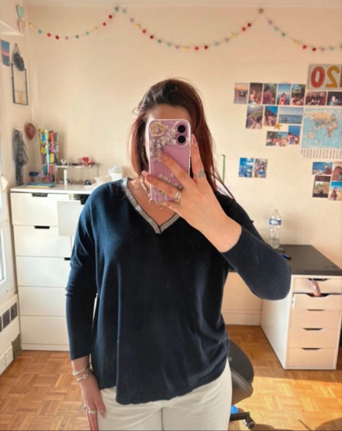 Haut à manches longues col V - photo numéro 5