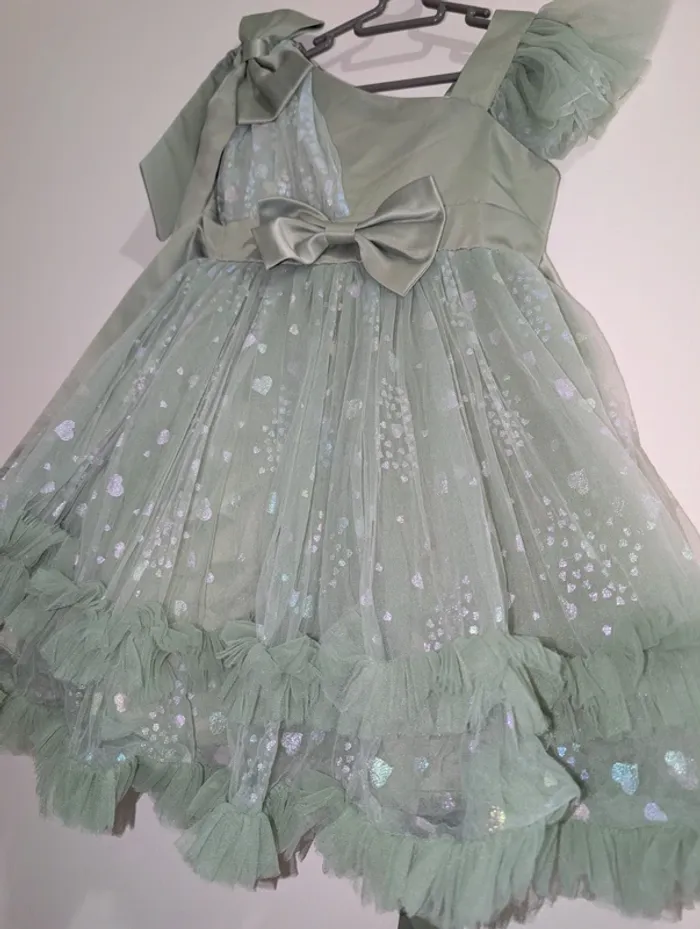 Robe de cérémonie 18-24 mois vert - photo numéro 5