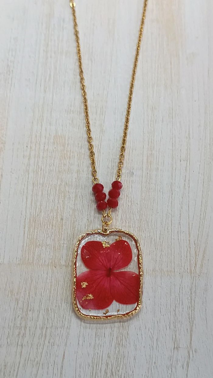 Collier en acier inoxydable et résine - photo numéro 2