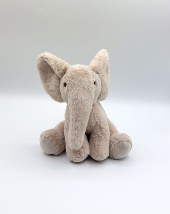 Peluche doudou éléphant beige gris OSTARIA LES MINIS 22 cm