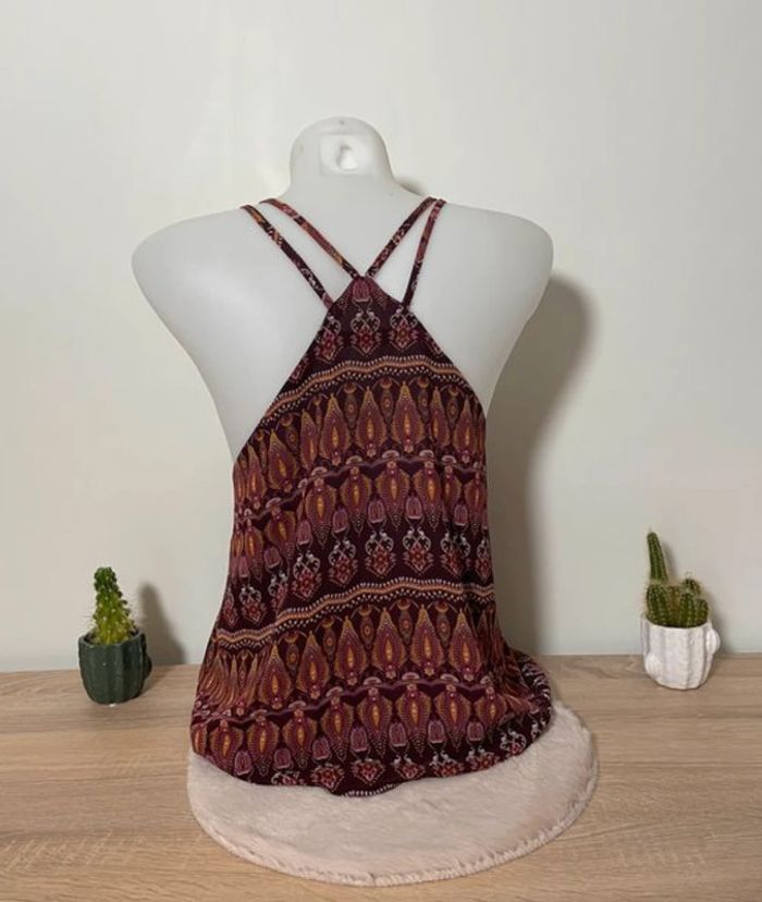 Blouse large à bretelles violette et orange Mim - photo numéro 3