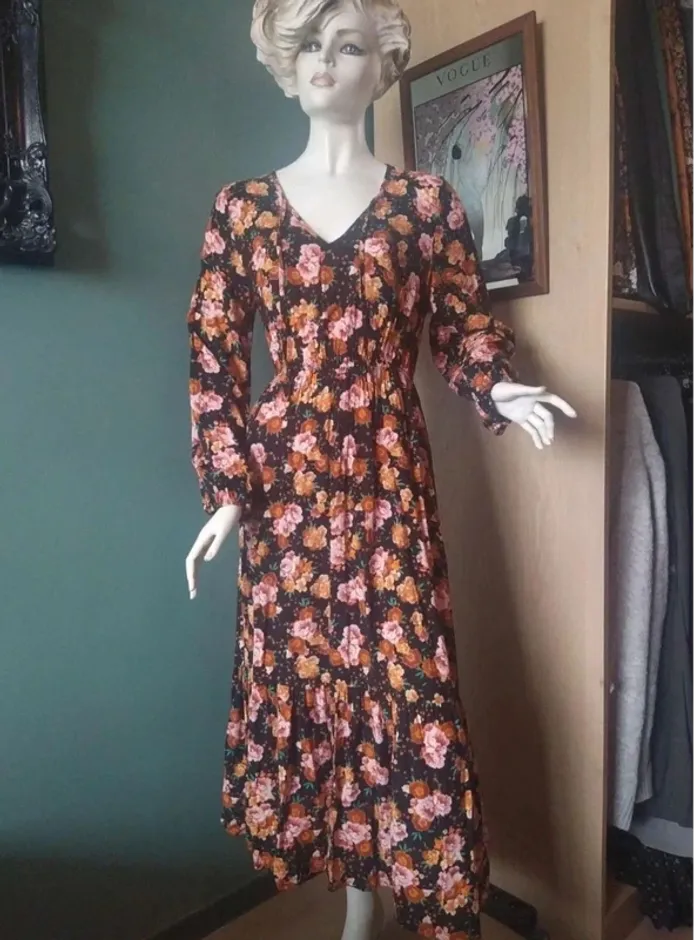 Robe longue fleurie S
