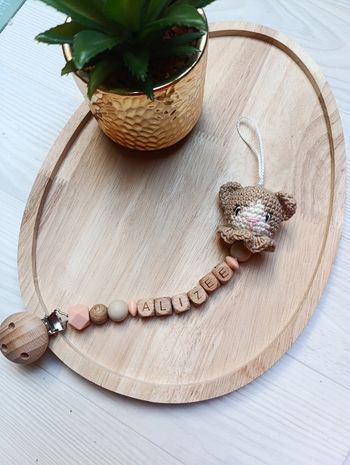 Attache tétine crochet chat