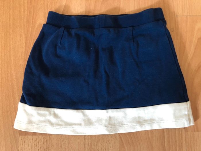 Belle mini-jupe bleue et blanche T. 4 ans Dpam TBE - photo numéro 2