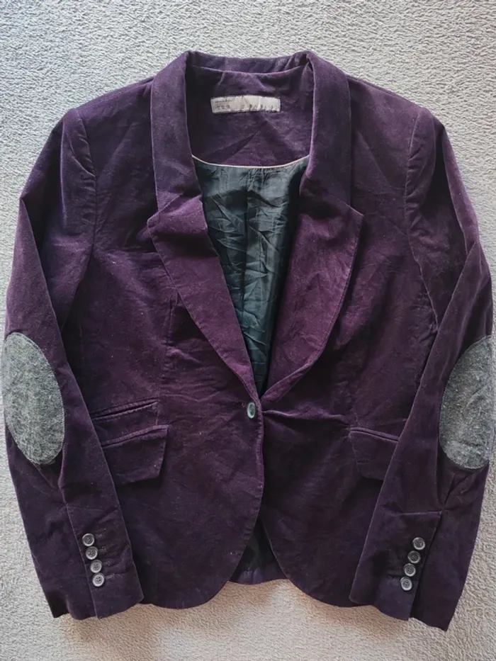 Blazer velours violet Zara Basic L – très bon état
