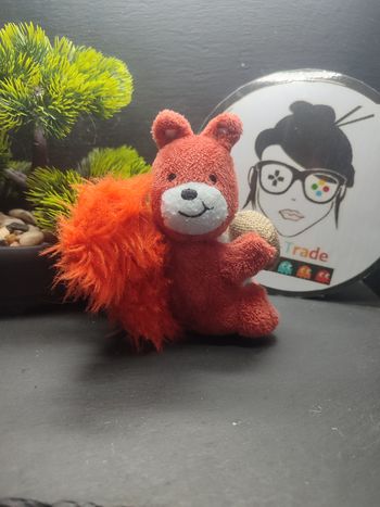 doudou peluche écureuil éditions atlas jeunesse roux blanc blanc Marron 3729