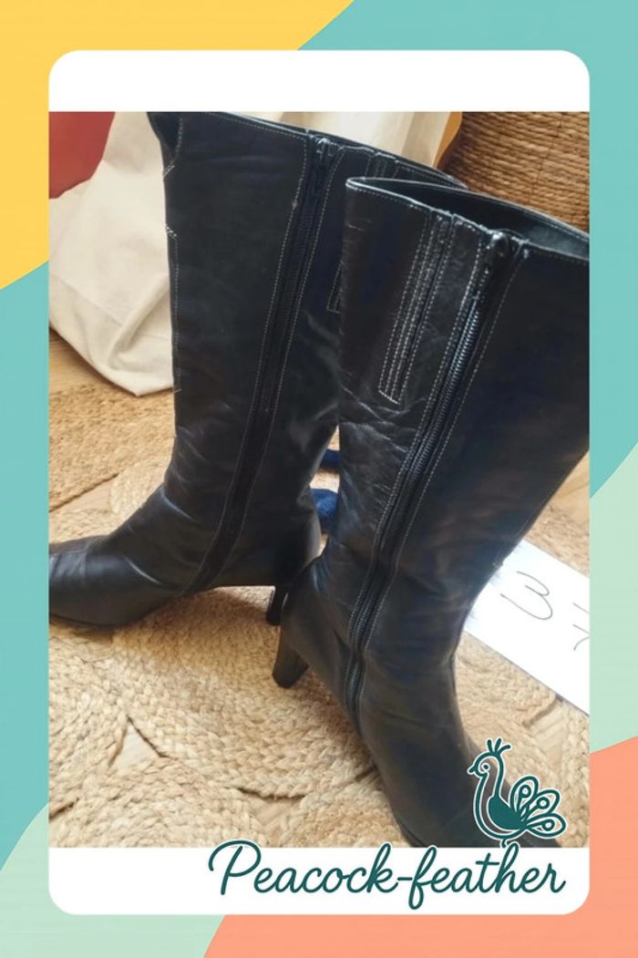 Bottes noires talons 37 - photo numéro 5