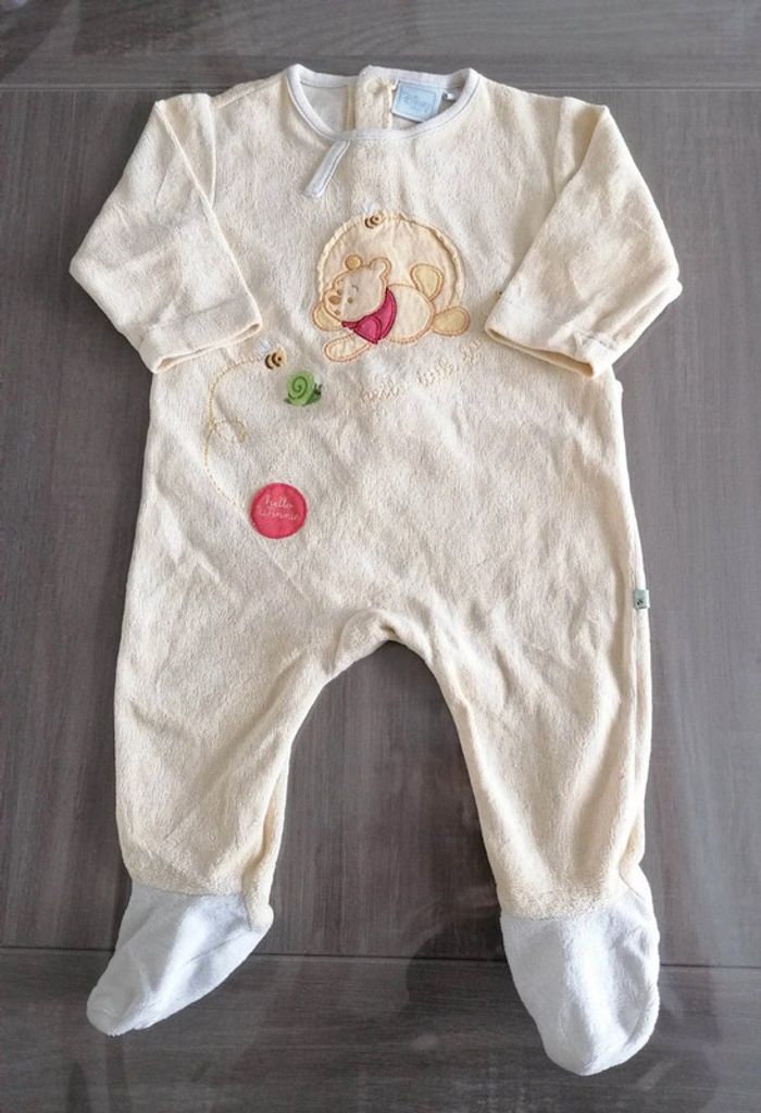 Pyjama jaune pâle Winnie l'ourson Disney 3 mois