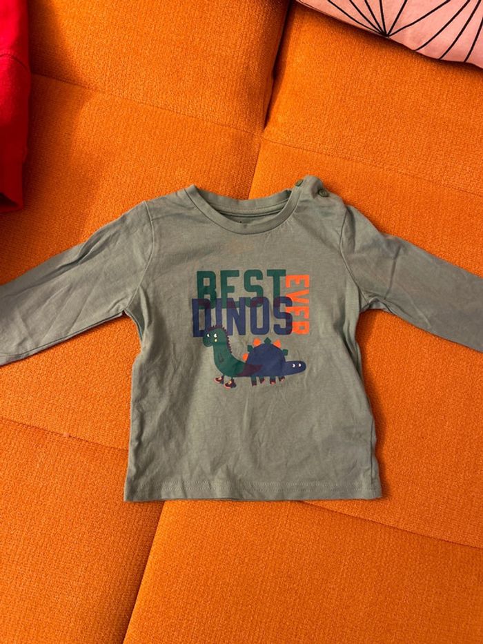 Lot de 2 tee shirts manches longues 9 mois - photo numéro 2