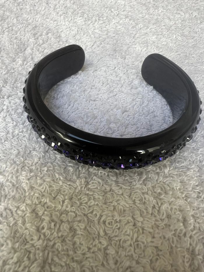 bracelet cristaluna bellezza en cristal acrylique noir neuf