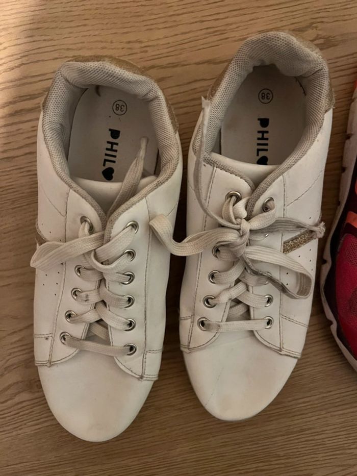 Vends lot de 2 baskets taille 38 état satisfaisant décathlon et philov - photo numéro 4