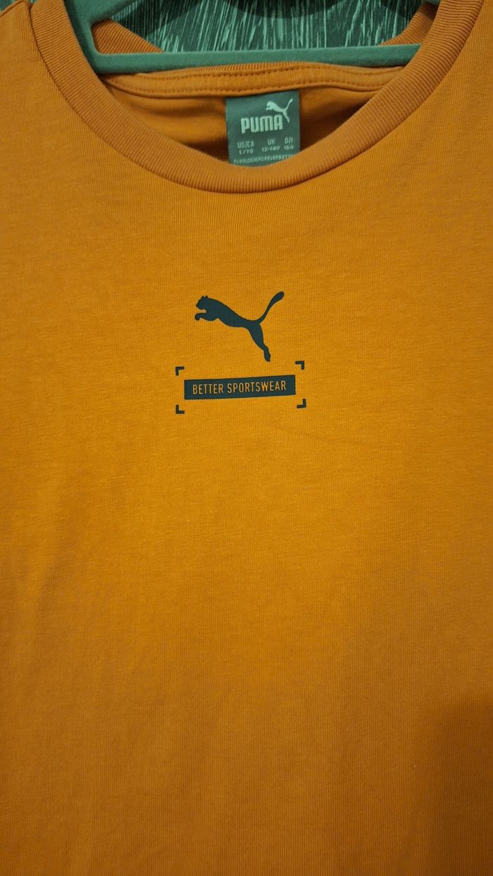 Tee-shirt manches courtes uni Orange Puma - photo numéro 4