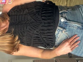 Débardeur noir crochet
