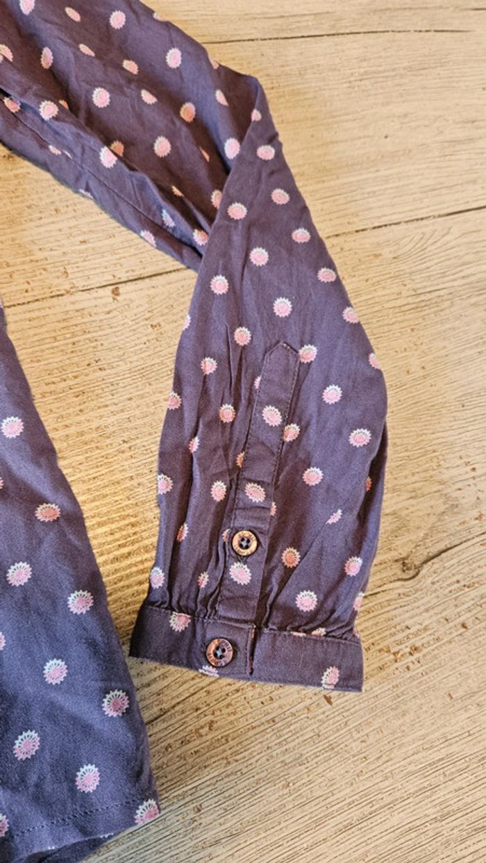 Chemisier fille manches longues, mauve avec dessins roses et blancs, Esprit, 14 ans, nickel - photo numéro 6
