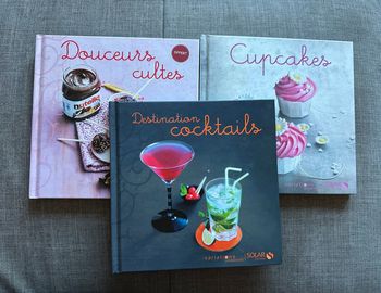 Livres recettes cupcakes, douceurs et cocktails