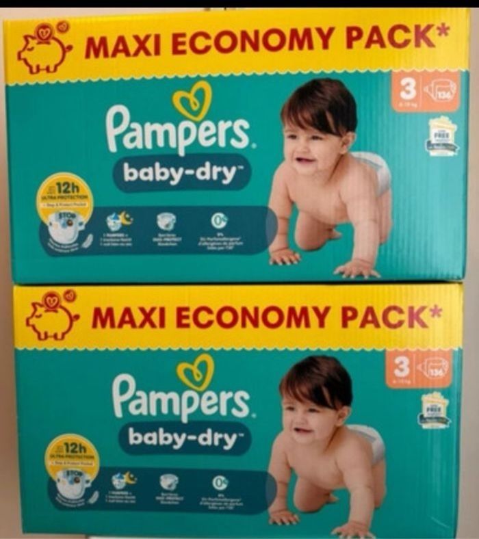 Deux carton de couches pampers taille 3 normale