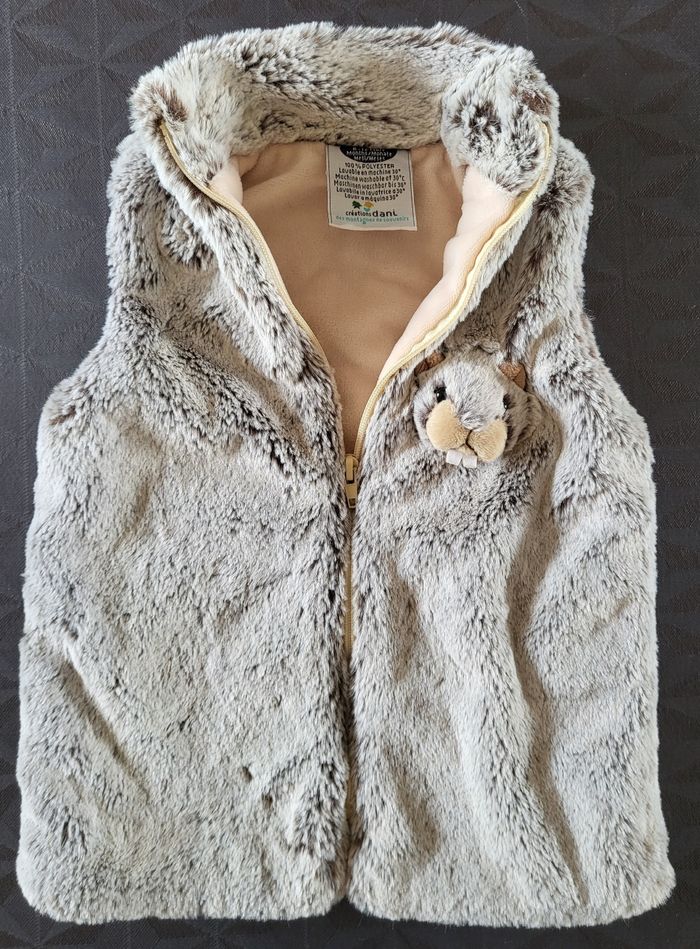 Gilet sans manche polaire gris marmotte