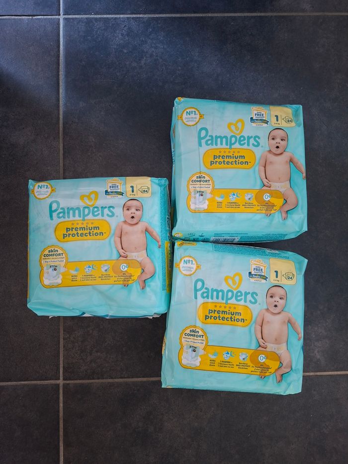 3 paquets de 24 couches PAMPERS Taille 1