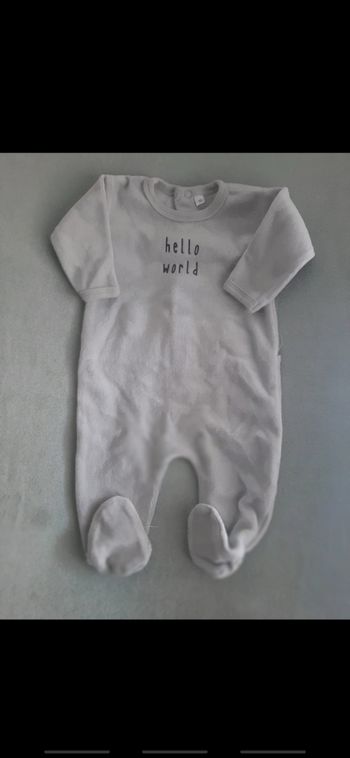 Pyjama grenouillère velours vert d'eau taille 50