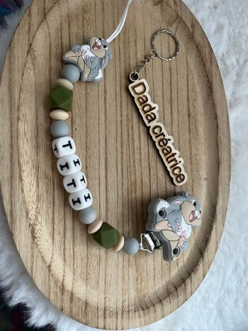 Attache tétine personnalisé pan pan