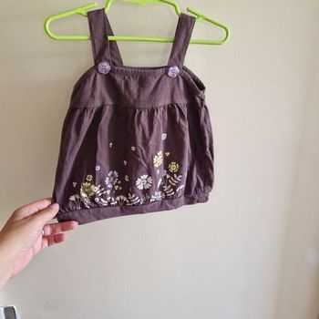 1 an tunique marron fleuri