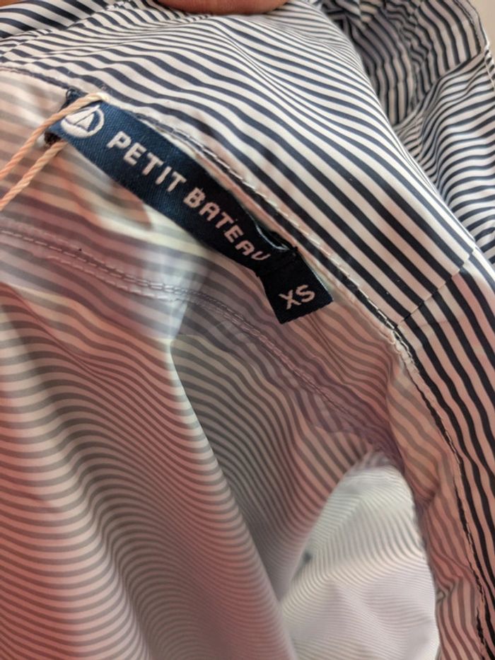 Coupe vent imperméable rayé bleu et blanc XS - photo numéro 7