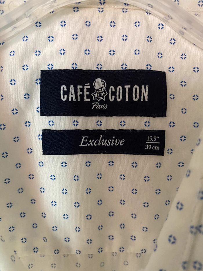 Chemise  cintrée café coton - photo numéro 2