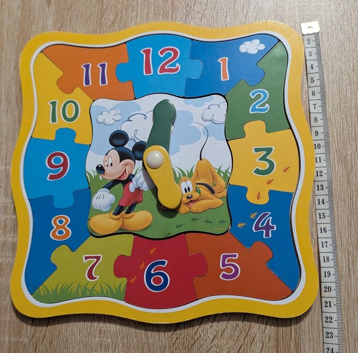 Horloge puzzle en bois Mickey - photo numéro 4