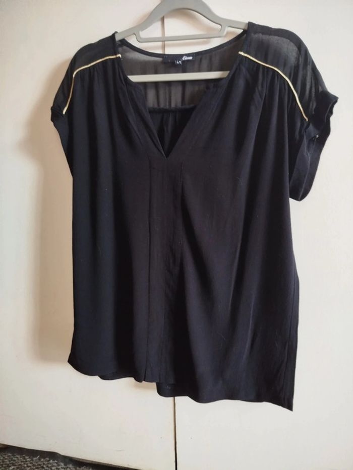 petit haut noir manches courtes Etam taille 38 - photo numéro 6