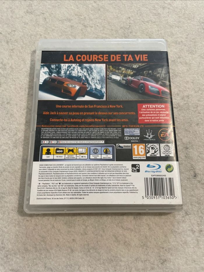 Need For Speed The Run Jeu PS3 Playstation 3 Complet FR - photo numéro 3