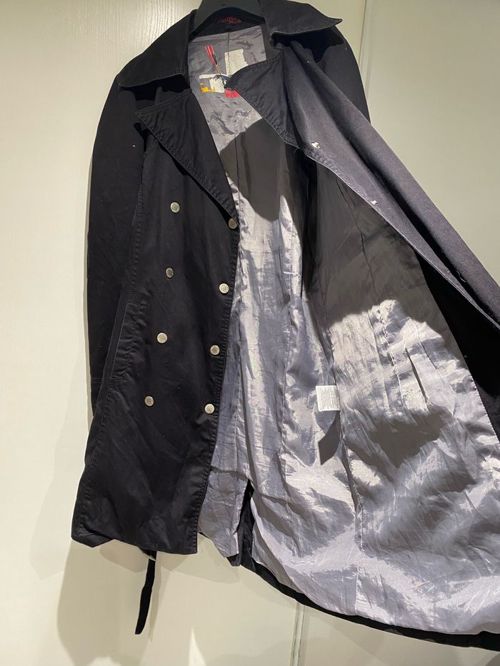Trench noir, taille 44 pastille, menthe, coton - photo numéro 5