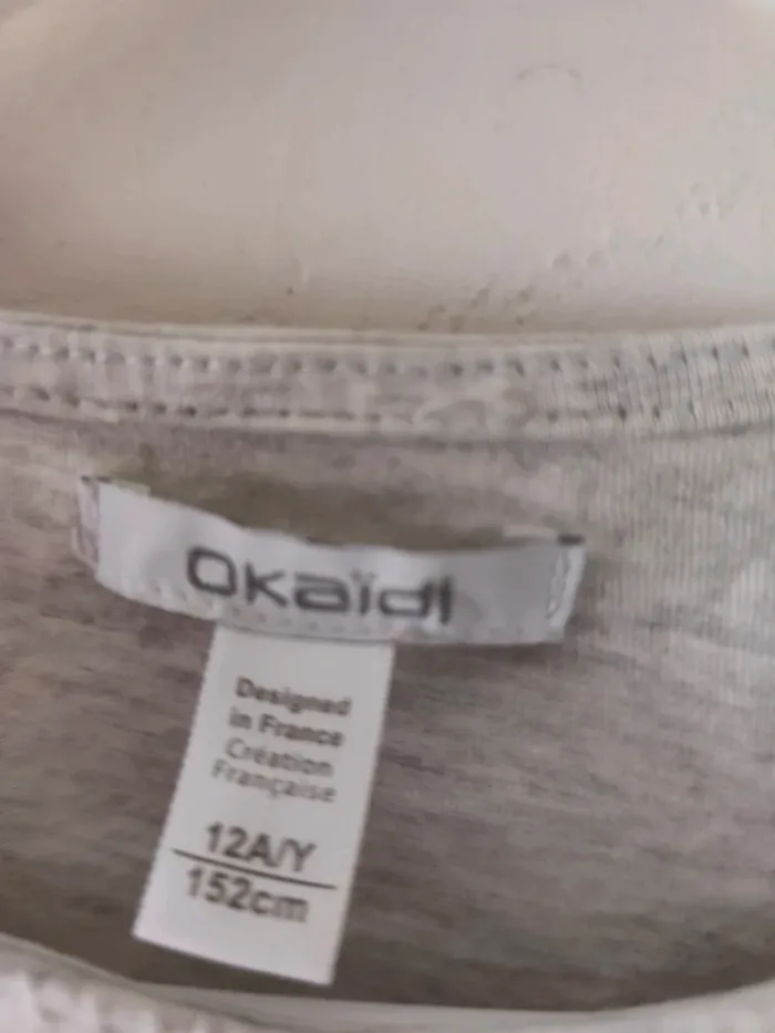 Joli tee-shirt manches longues Okaïdi taille 14 ans - photo numéro 2