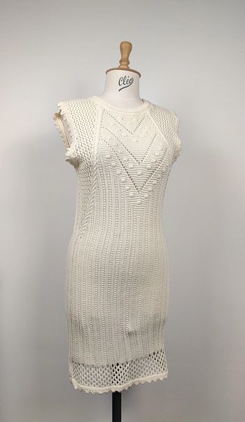 Robe sans manches crochet crème - Galeries Lafayette - M