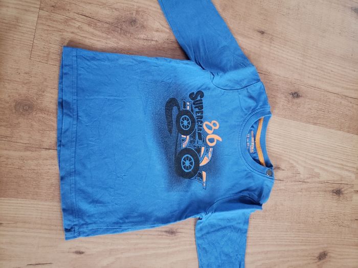 T-shirt manches longues bleu voiture Orchestra 18 mois