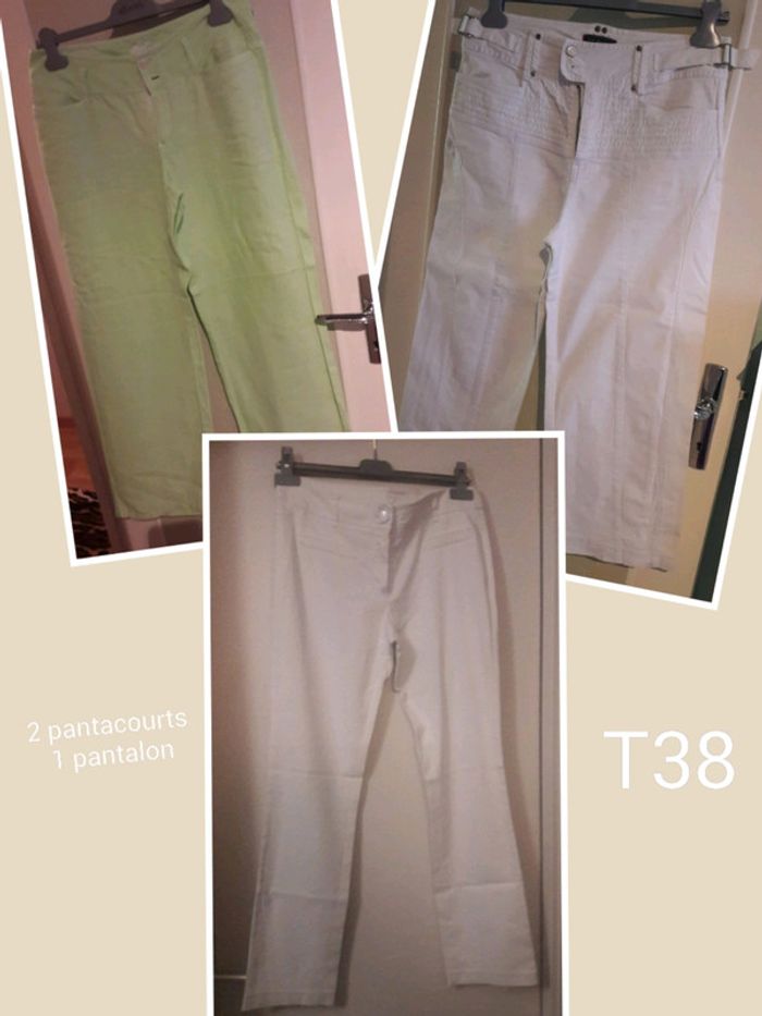 Lot 2pantacourts 1 pantalon T38