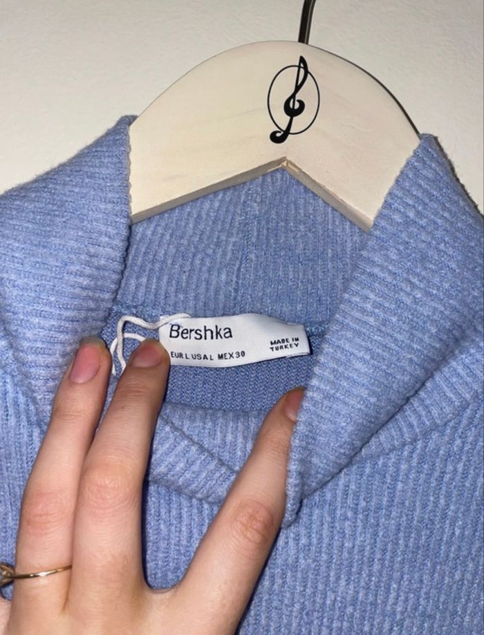 Robe pull bleu bébé