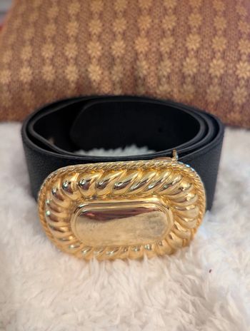 Ceinture large noire et dorée made in France