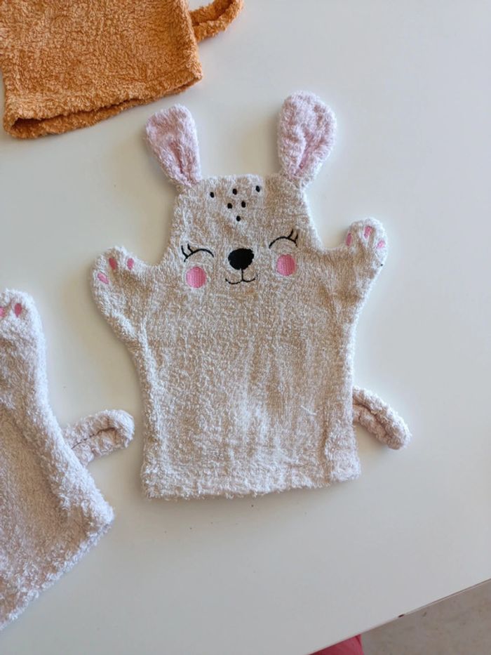 4 gants de toilette enfants marionnettes - photo numéro 2